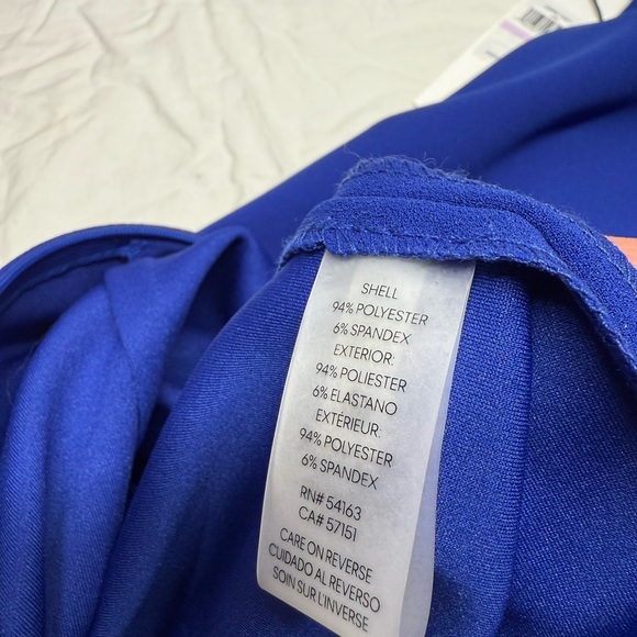 NWT Calvin Klein Royal Blue Midi Dress - Flattering Ruched side - Picture 6 of 8